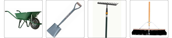 tools and landscaping materials 